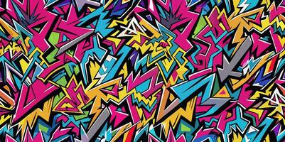 Abstract graffiti background with bold arrows and bright colors vector