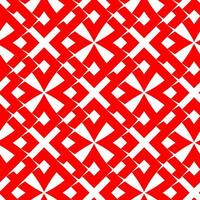 Seamless abstract geometric pattern with red and white intersecting shapes forming a repetitive design vector
