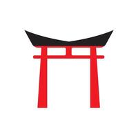 Torii Gate icon design vector
