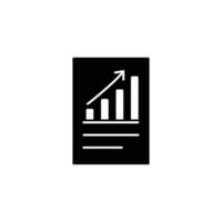 A black and white icon illustrating financial growth with an upward trending bar graph. vector