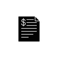 A simple black and white icon depicting an invoice or receipt. vector