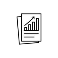 Icon depicting financial growth upward trending bar graph on document vector