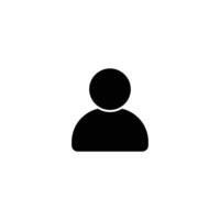 A simple black icon representing a person, suitable for user profiles. vector