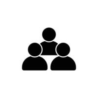 Simple icon of three people symbolizing teamwork. vector
