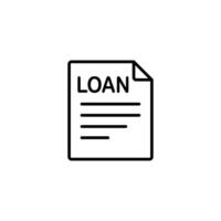 A simple line art icon representing a loan document. Perfect for financial apps or websites. vector