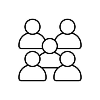Simple icon depicting a group of people, representing teamwork, unity, and collaboration. vector