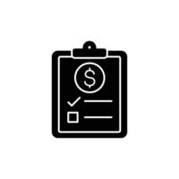 Finance Checklist on Clipboard Icon Solid Style vector