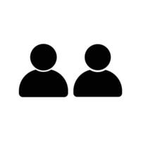 Two simple black silhouettes representing people. Ideal for teamwork, partnership, or community concepts. vector