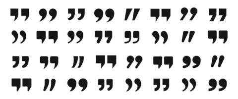 Set of quote marks icon. Inverted commas symbol, quotation mark for conversation or definition vector