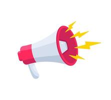 Megaphone speaker. Loudspeaker bullhorn. Broadcasting megaphone sign for announce, advertising, promotion, and grand sale vector