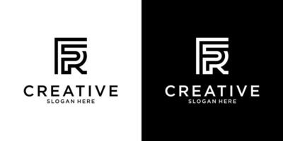 FR of RF initial letter logo design concepy vector