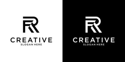 FR of RF initial letter logo design concep vector