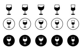 Wine Glass icon set, Set of wine and champagne glass, drinks glasses . perfect for bar menus, drink designs, wine labels. vector