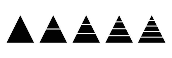 Levels of triangular pyramid icon. Maslow layer diagram. Triangle pyramid chart. designed for business presentations, charts, educational materials. illustration. vector
