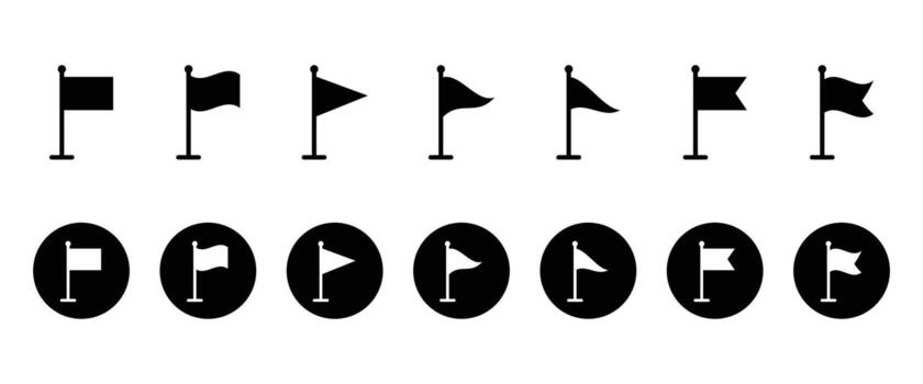 bandera icono colocar. diferente bandera íconos conjunto en plano estilo. ondulación bandera icono. bandera icono firmar símbolo. vector