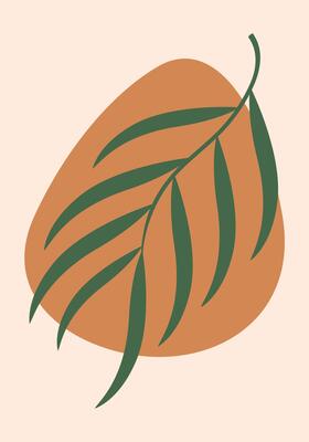 Hand-painted branch design on neutral beige background. Organic abstract artwork for nature-inspired logos, invitations, and wall decor.