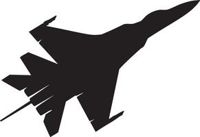 Warplane Silhouette Simple Jet Icon in Flat Style vector
