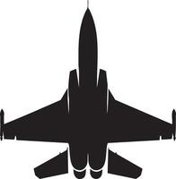 Fighter Jet Silhouette Minimalist Flat Design on White Background vector