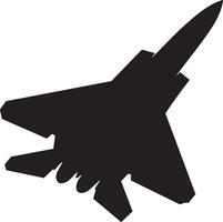 Flat Design Fighter Aircraft Minimalist Jet Silhouette vector