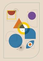 Abstract geometric shapes in a beige background vector