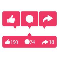 Like comment share social network icon vector