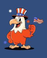 Patriotic eagle with a flag vector
