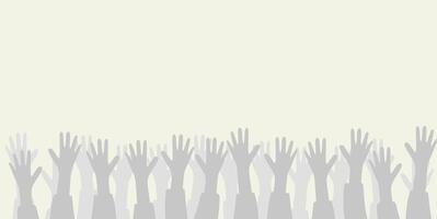 A crowd of hands raised in the air vector