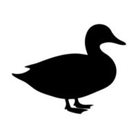 Duck silhouette standing side view vector