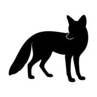 Fox silhouette look backward side view vector