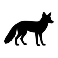 Fox silhouette standing side view vector