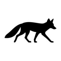 Fox silhouette walking side view vector