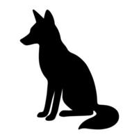 Fox silhouette sitting side view vector