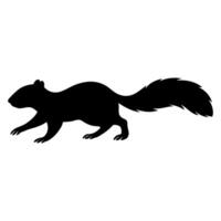 Squirrel silhouette running side view vector