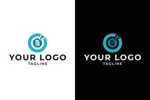 Modern Document and Technology Logo Design vector