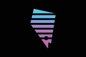 Abstract Nevada State Illustration with Gradient Stripes vector