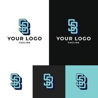 Modern SB Initial Logo Design Variations vector