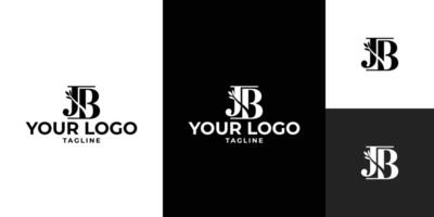 Elegant JB Monogram Logo with Branch Design vector