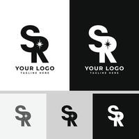 Elegant SR Lettermark Star Logo Design vector