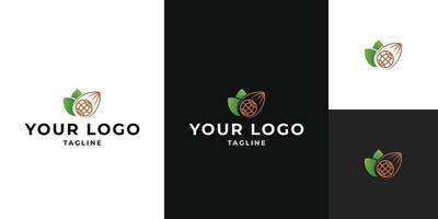 Cocoa Pod Globe Logo Template vector