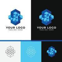 Versatile Geometric Cube Logo Design Collection vector