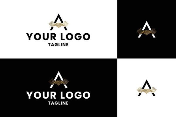 Elegant Letter A Wave Logo Design