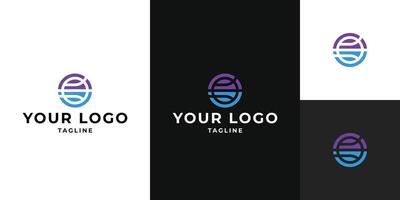 Abstract Circular Gradient Logo Template vector