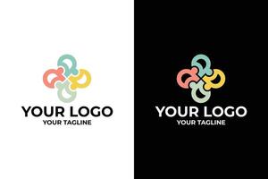 Modern Pastel Clover Logo Design in Light and Dark Versions vector