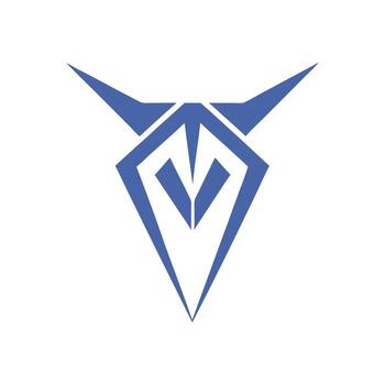 azul resumen geométrico símbolo con agudo anglos vector