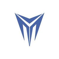 Blue abstract geometric shape with sharp edges vector