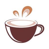 Steaming coffee cup with abstract swirls drink beverage vector