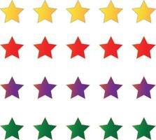 Colorful star set for design and decoration with glossy gold elements with white background vector