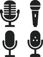 Microphone icons set. Flat illustration of microphone icons for web vector