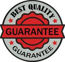 Best Quality Guarantee Badge Icon Red and Gray Label Icon Isolated on White Background vector