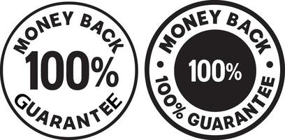 Illustration of two money back guarantee icons isolated on white background vector